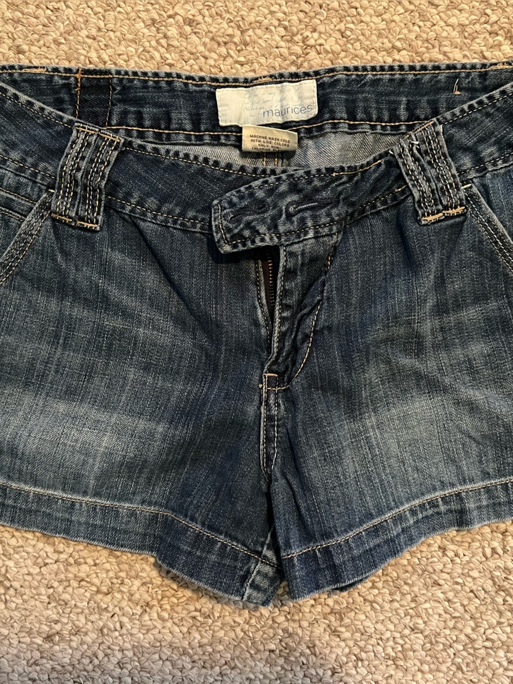 Maurices Dark Blue Denim Shorts with Button Front